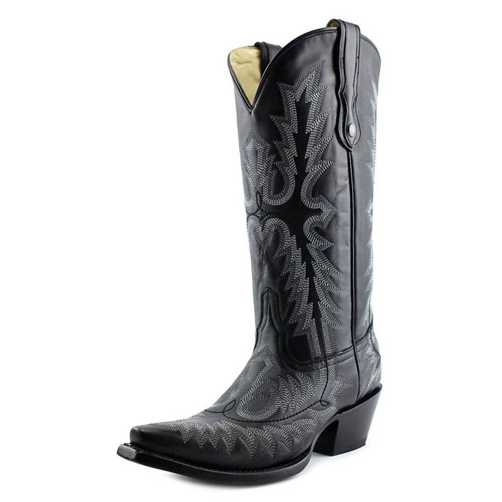 NEW CORRAL women's picasso full stitch snip toe cowgirl boots in black and silve - Picture 1 of 6